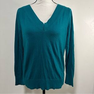 Banana Republic aqua green silk cashmere sweater Sz M
